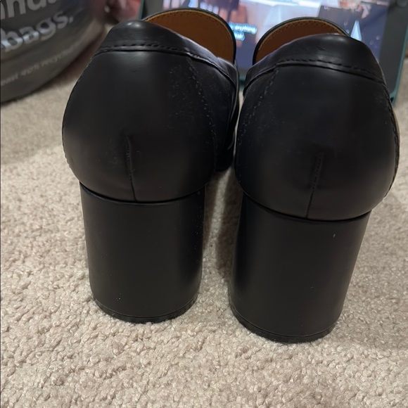 Nine West Chic Black Platform Boots with Gold Buckle - Picture 3 of 5